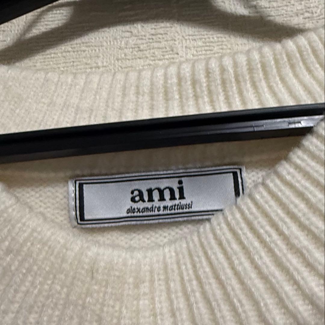 ami ハート刺繍 ニットセーター Sサイズ ホワイト - メルカリ