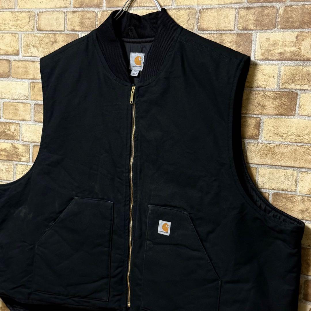 カーハート メキシコ製 ダックベスト 中綿 ビッグシルエット 黒