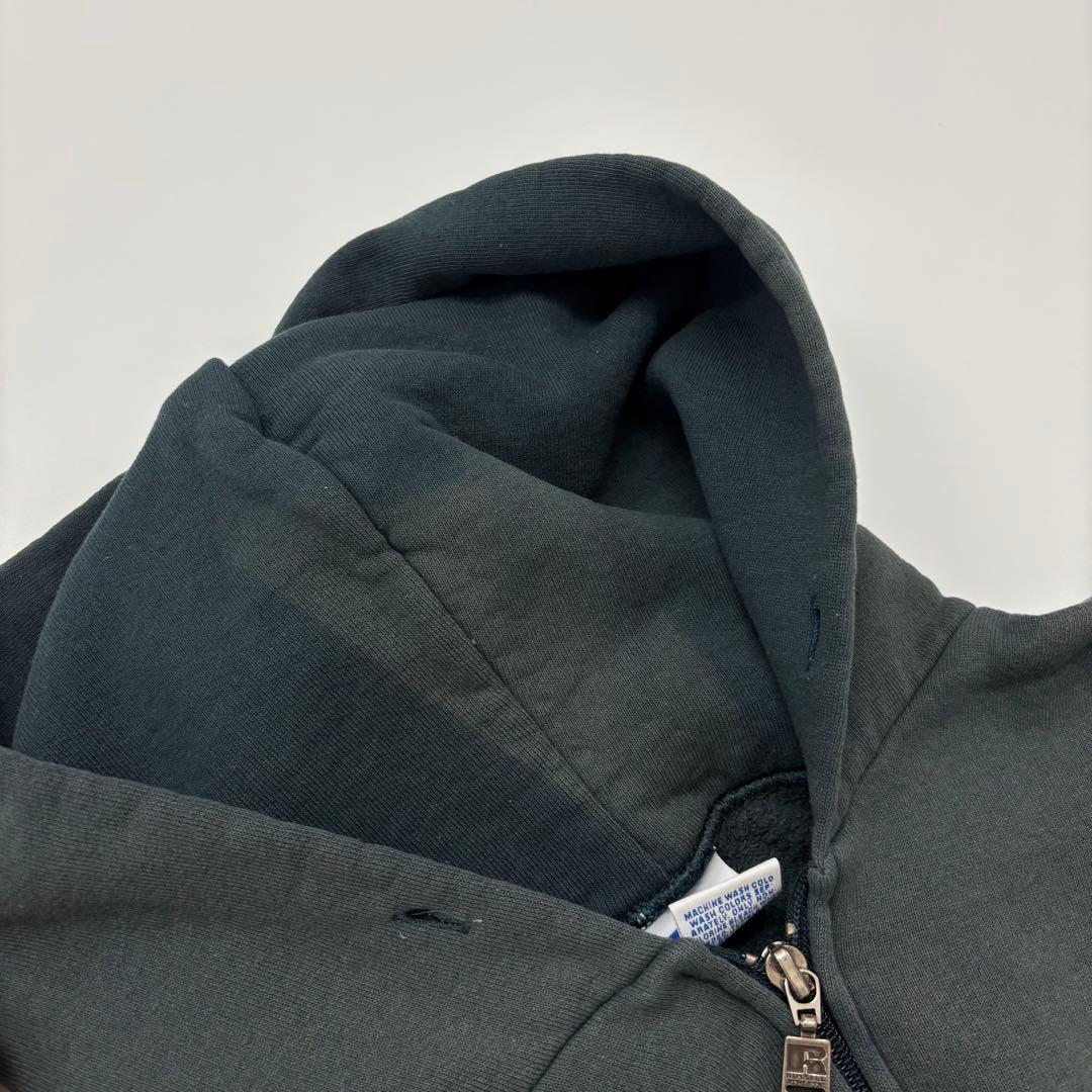 90s ラッセル 鬼 フェード 無地 フル ジップ スウェット パーカー XXL