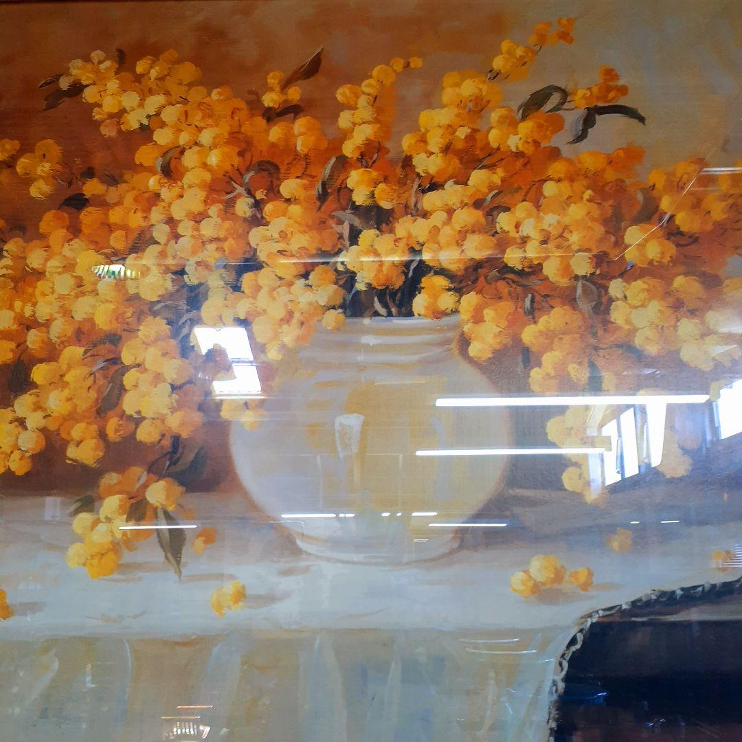 イタリア直輸入 イタリア製 『ミモザ』 ゴールドレッド額絵 前面