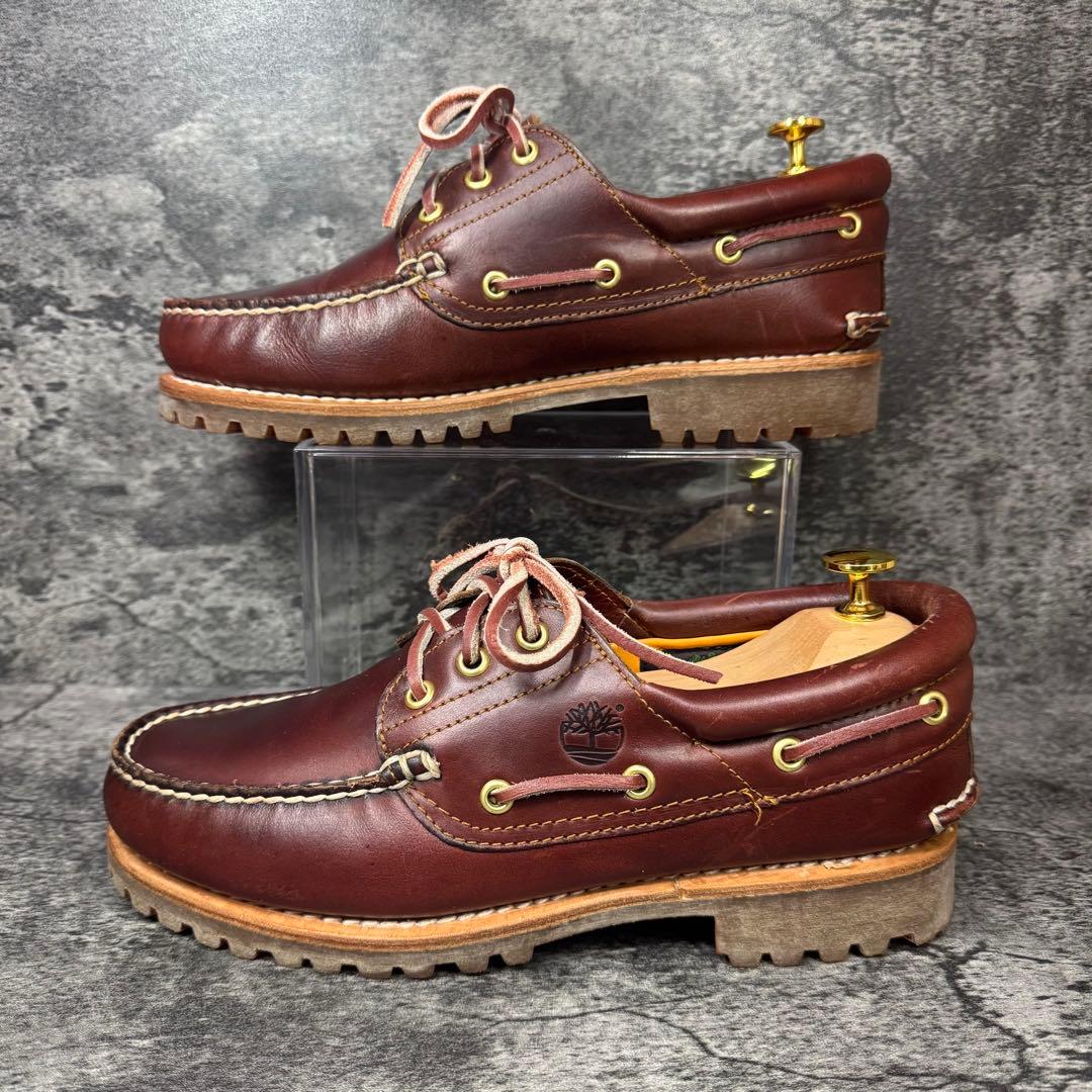 【美品】Timberland デッキシューズ 3Eye 25.5cm モカシン