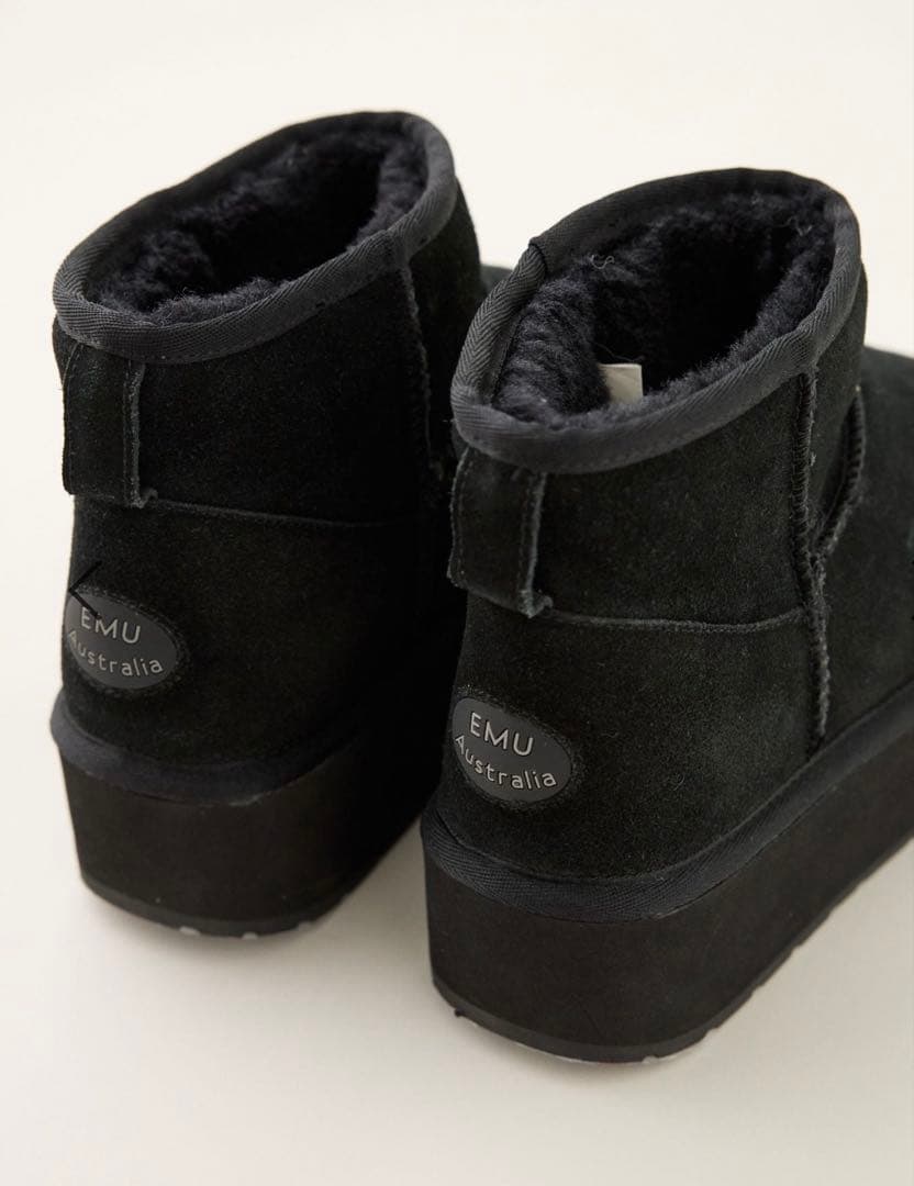 《EMU》厚底ムートンブーツ　ブラック24センチ
