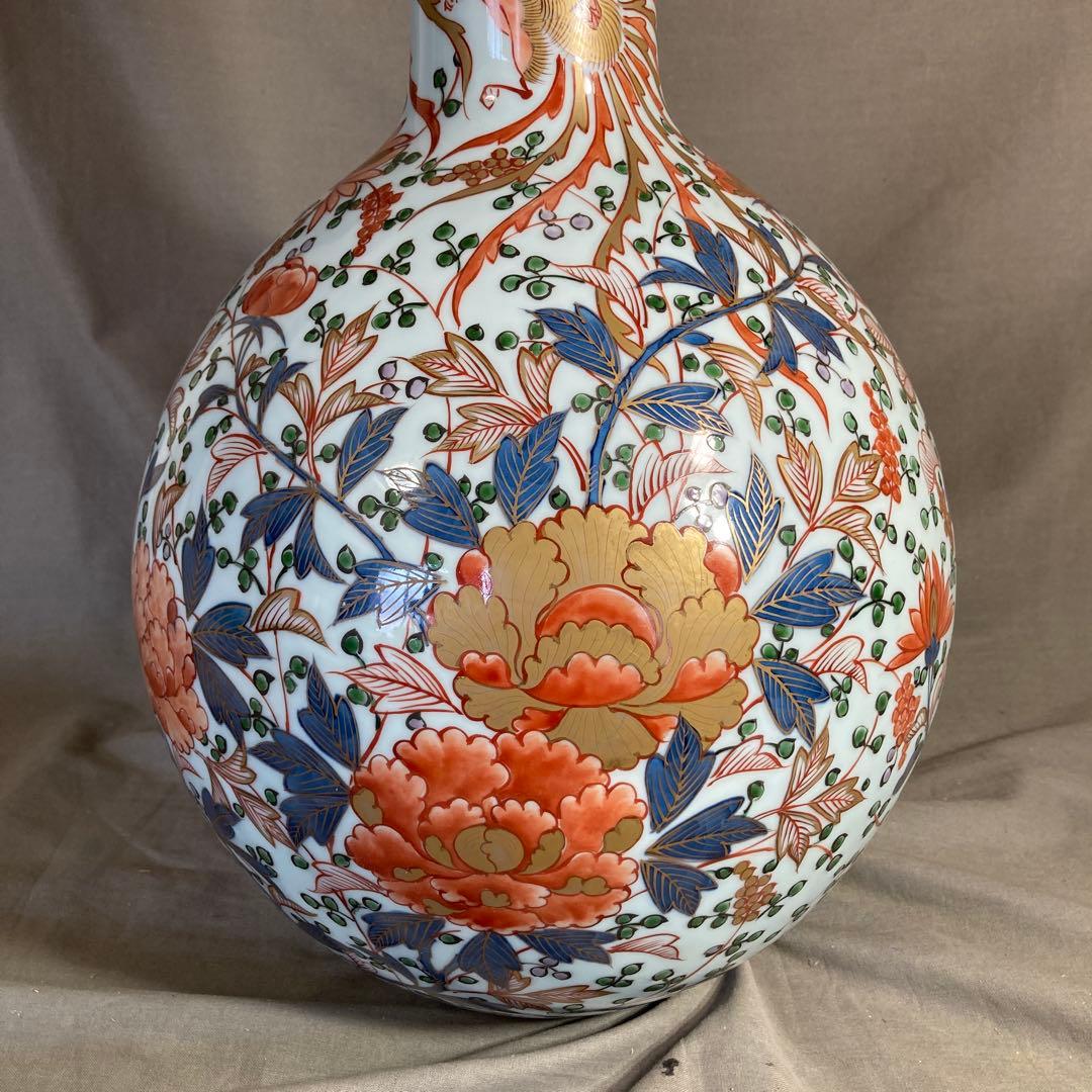 源右衛門】古伊万里の伝統 日本の名窯 舘林源右衛門作 染錦菊牡丹鳳凰