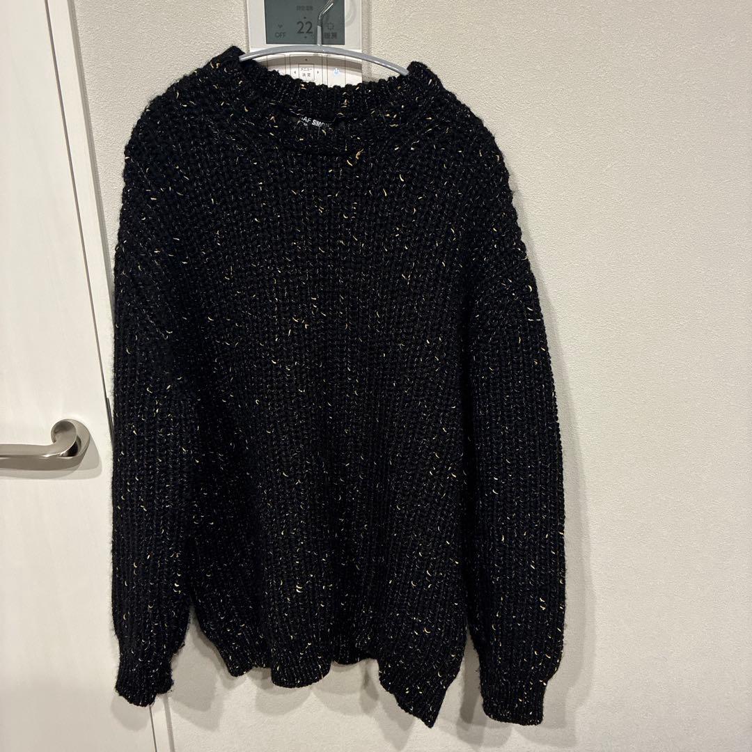RAF SIMONS 黒 ニット セーター 美品　サイズXL RAF SIMONS（ラフシモンズ）ニット・セーター 黒 サイズ:1(S位) メンズ