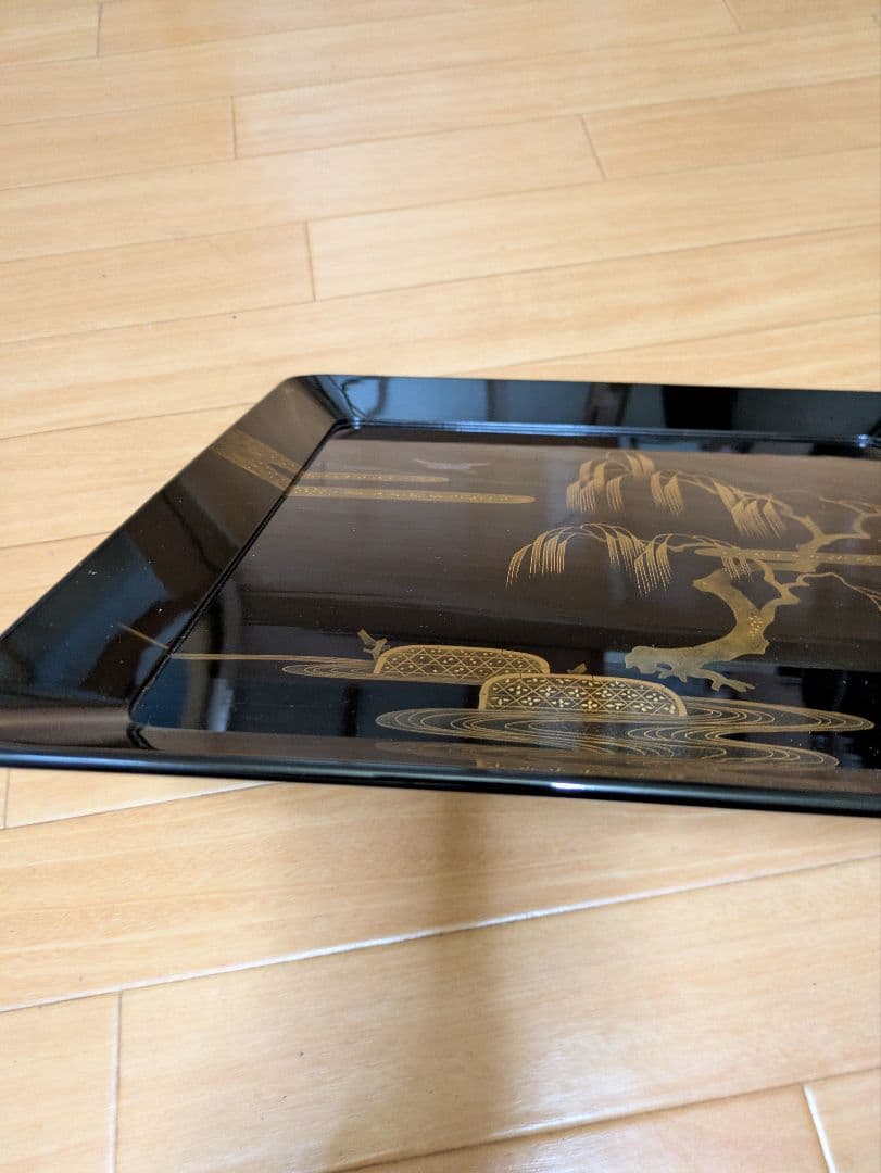 漆器 膳 金色装飾 正方形