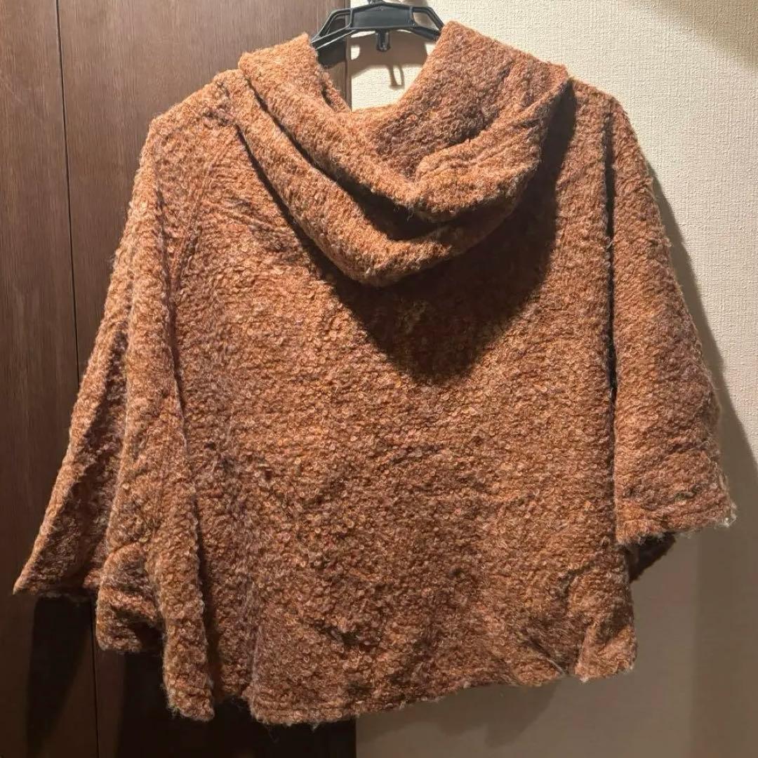 ブラウン フード付きポンチョ - メルカリ