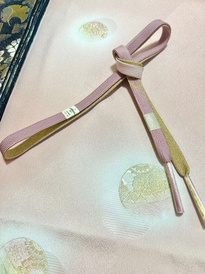 美品 未使用 しつけ糸付 裄丈長め 正絹訪問着 フルセット4点 袋帯