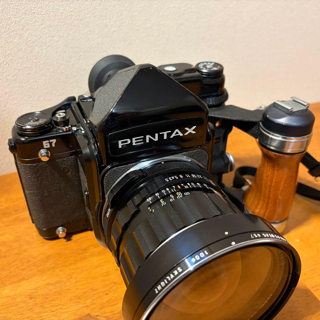 バケペンPENTAX67 TAKUMAR 55mm f3.5 木製グリップ付き - メルカリ