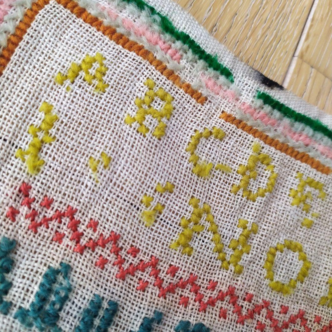 刺繍 サンプラー フランス アンティーク アルファベット - メルカリ