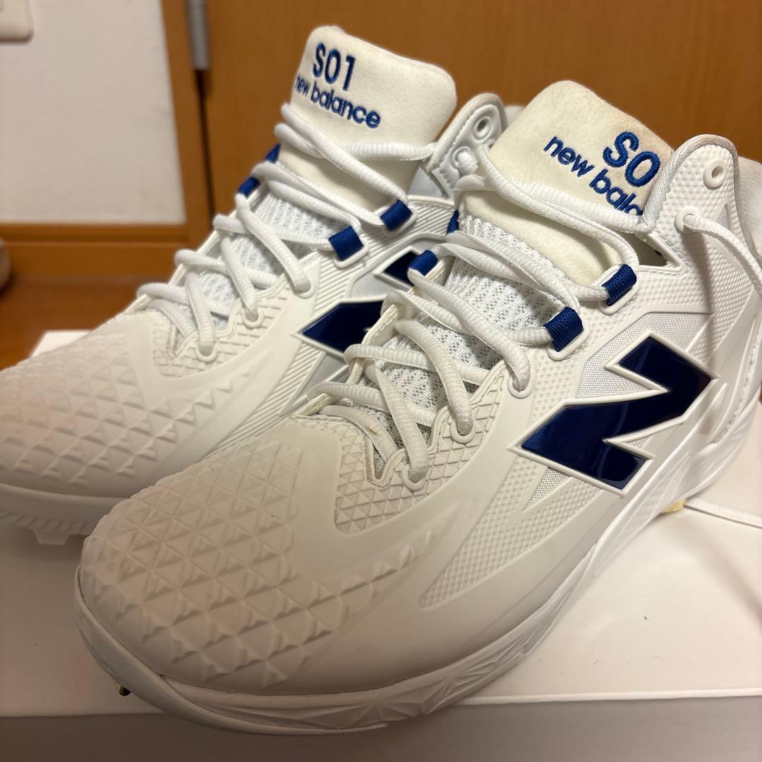 new balance S01 野球シューズ ホワイト/ネイビー ニューバランス スパイク シューズ