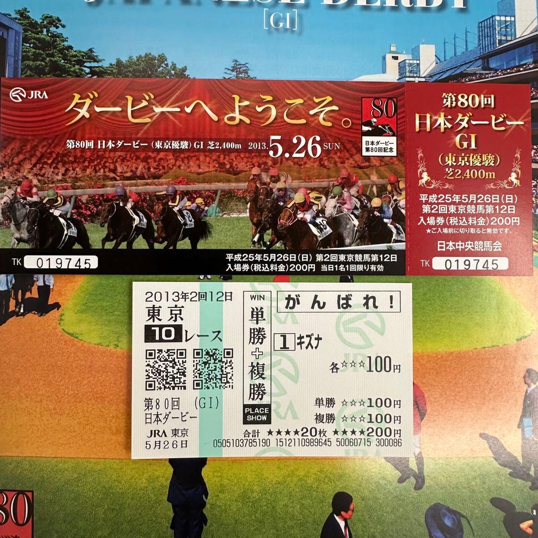 2013年第80回東京優駿 日本ダービー キズナ 単複応援馬券 現地的中