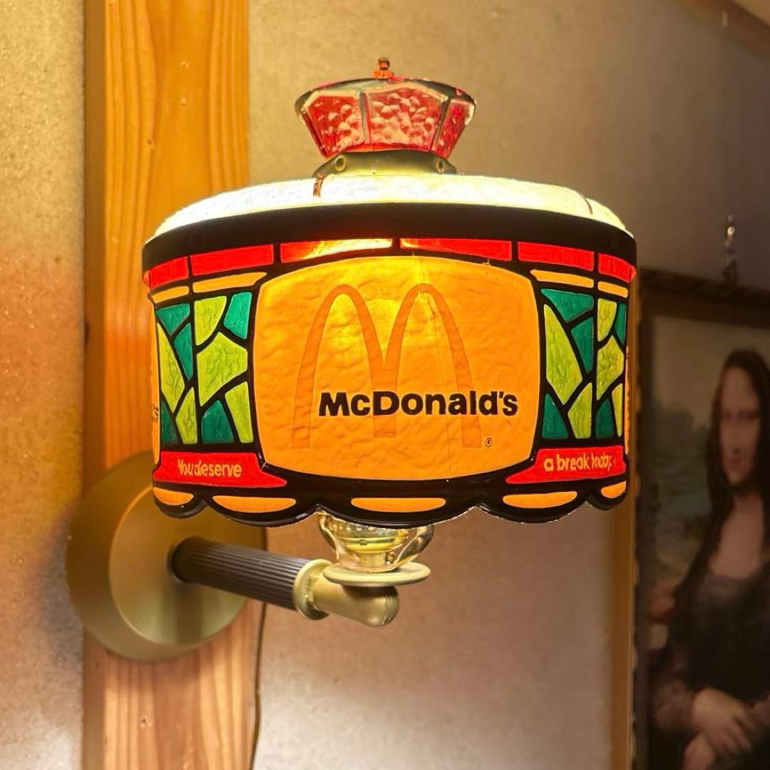 70年代 マクドナルド ステンドグラス アドバタイジング ランプ ライト