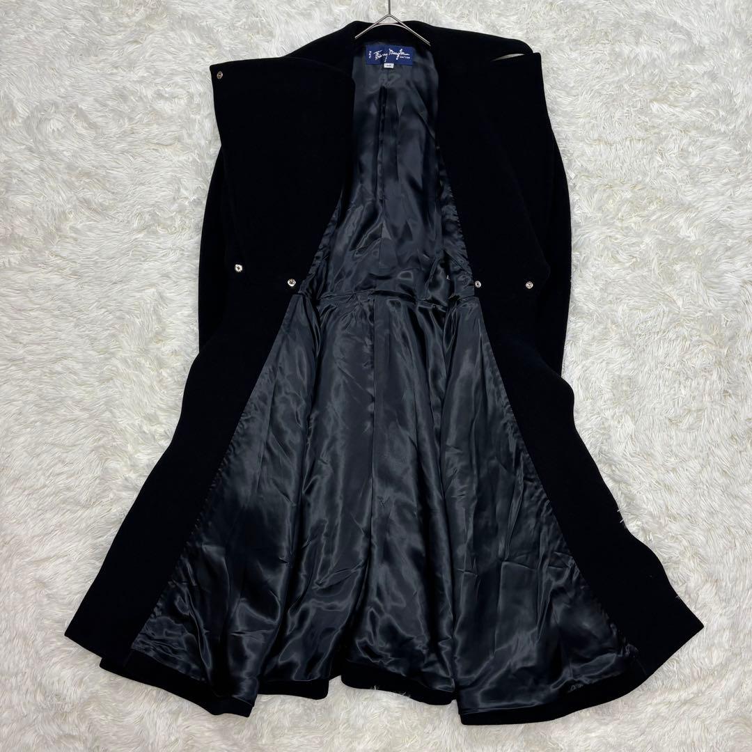 ティエリーミュグレー✨フレアロングコート✨黒✨ヴィンテージ✨女優襟✨ウール✨希少