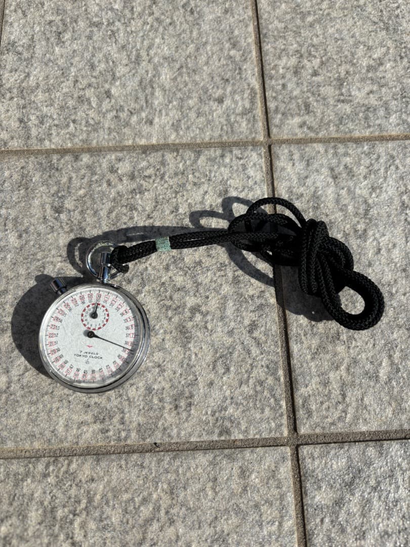 TOKYO CLOCK 東京時計 ストップウォッチ 1/10 シルバー 白文字盤