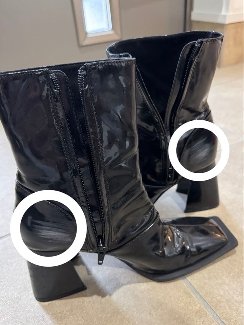 melt the lady】メルトザレディ エナメルスクエアショートブーツ