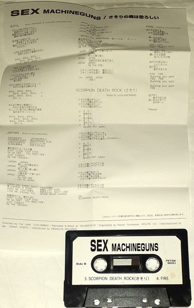 SEX MACHINEGUNS,デモテープ,さそりの毒はおそろしい ※カラー版 - メルカリ