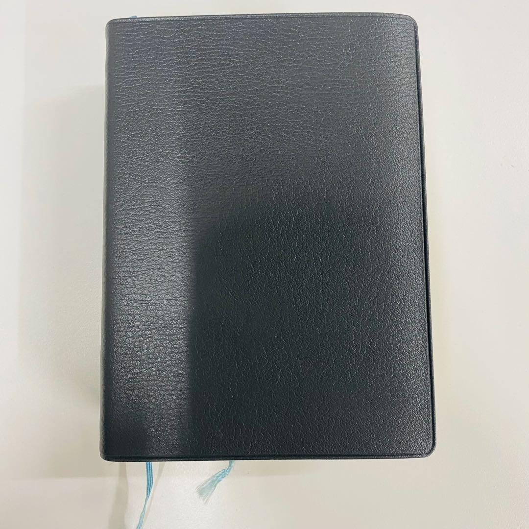 希少 小型 聖書 新改訳 第3版 黒いレザー調 十字架デザイン