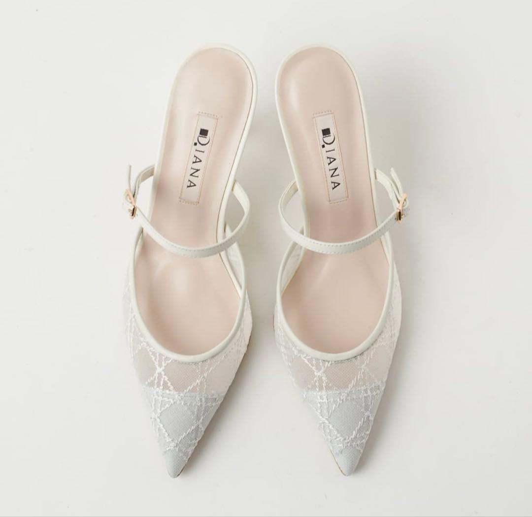 美品【DIANA】 《Pearl Collection》パールヒールミュール