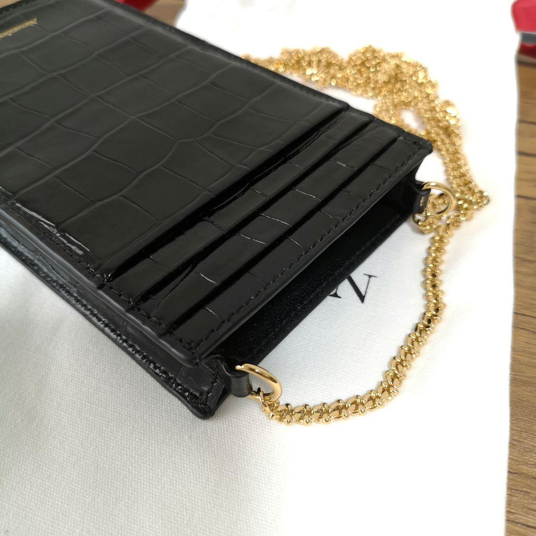 美品 アレキサンダーマックイーン スカル フォンケース オン チェーン