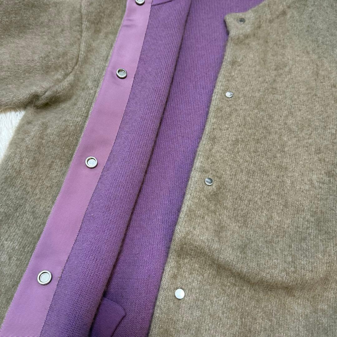 エレンディーク ラクーンミックスWカーディガン 紫 モカ - メルカリ