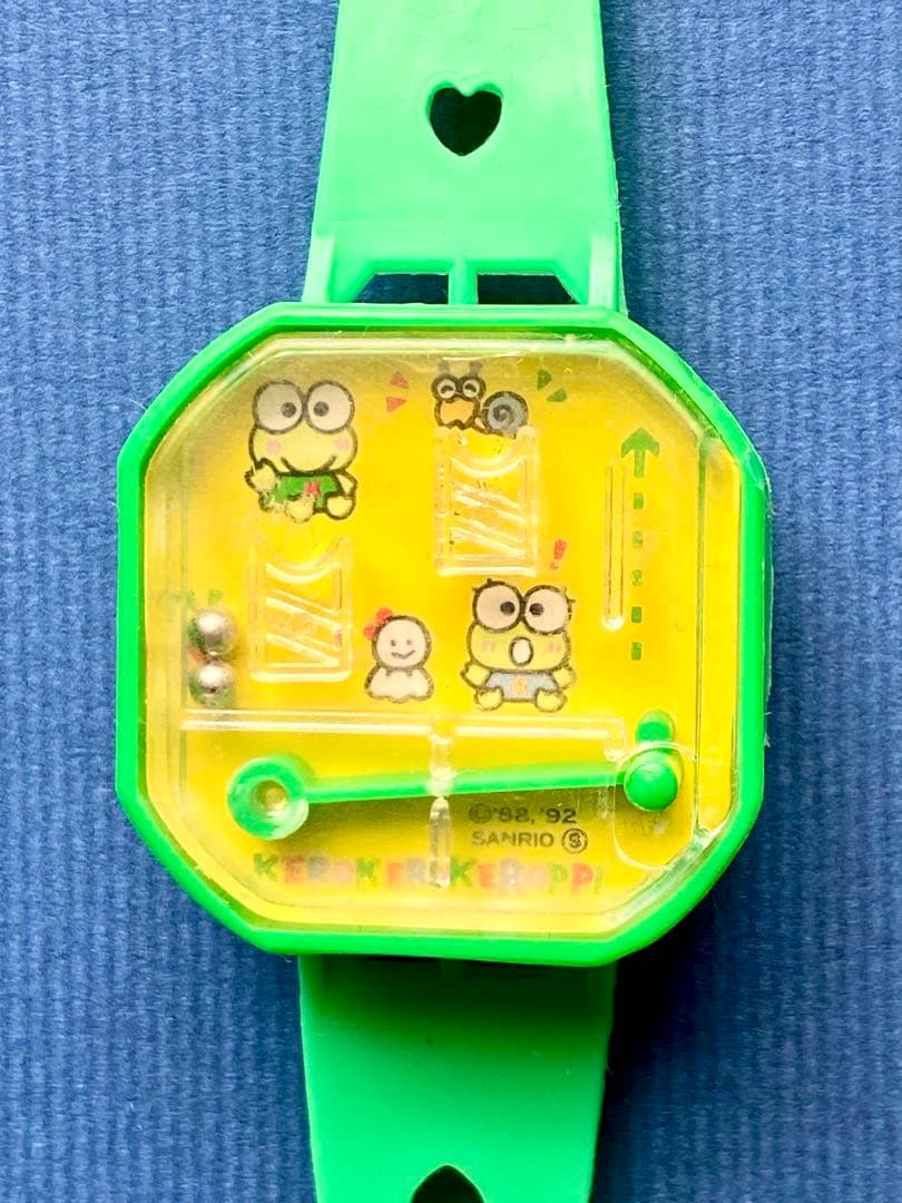 けろけろけろっぴ腕時計型ミニゲームとシール、カード 1990、1992年製