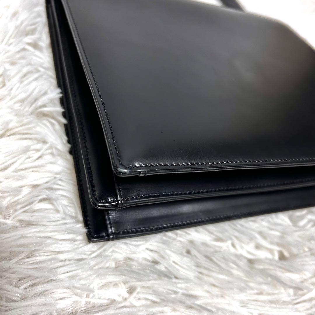美品 GIVENCHY フォーマルバッグ 4gロゴ ゴールド金具 レザー 黒