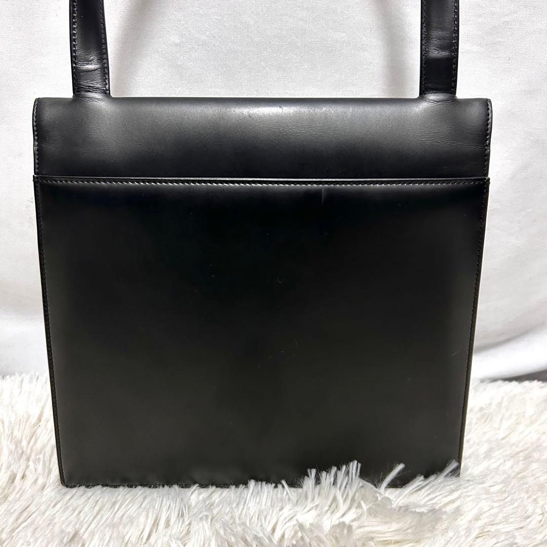美品 GIVENCHY フォーマルバッグ 4gロゴ ゴールド金具 レザー 黒