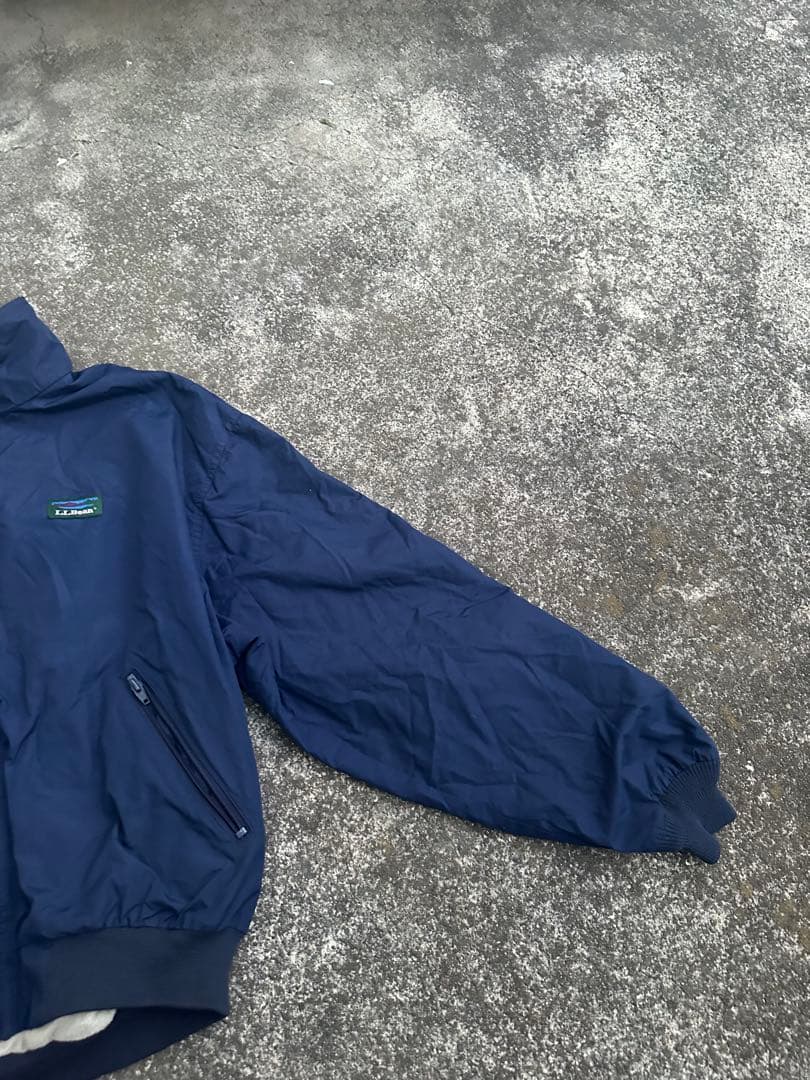 即日発送 90s L.L.Bean ネイビー ジップアップ ナイロンジャケット