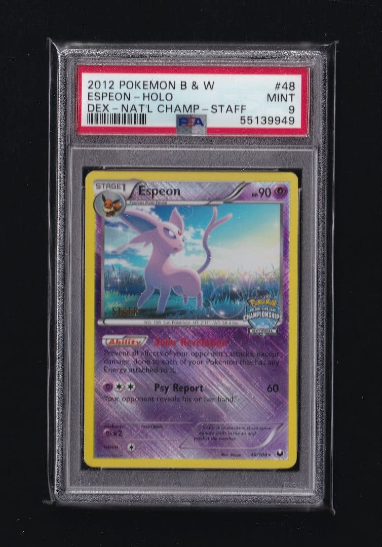 英版エーフィ チャンピオンシップ STAFFプロモ - PSA MINT9 英版シャワーズ チャンピオンシップSTAFFプロモ - PSA NM-MT8 英版