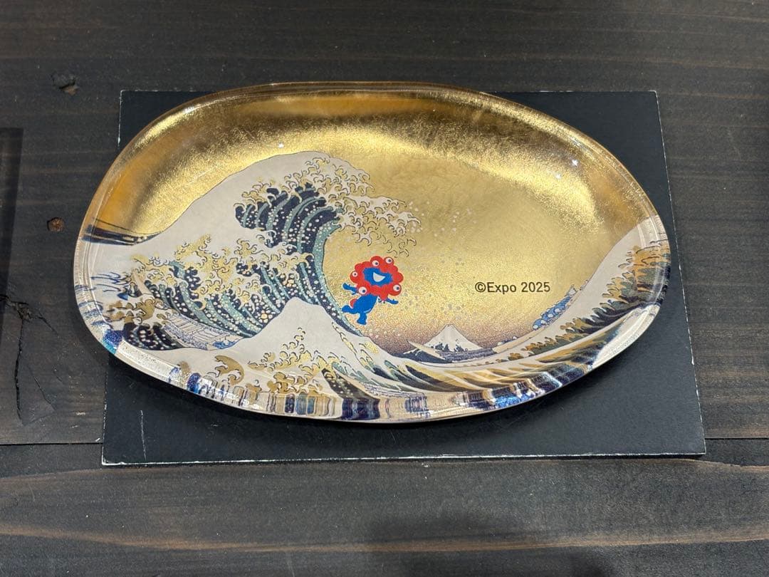 箔一 ミャクミャク ガラストレー 会場限定 葛飾北斎 神奈川沖浪裏 大阪