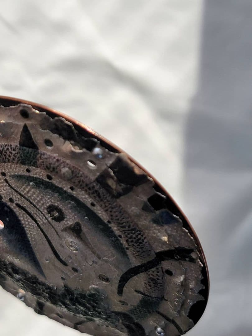 上枝久 希少 作家作品 純銀粘土 シルバー ブローチ