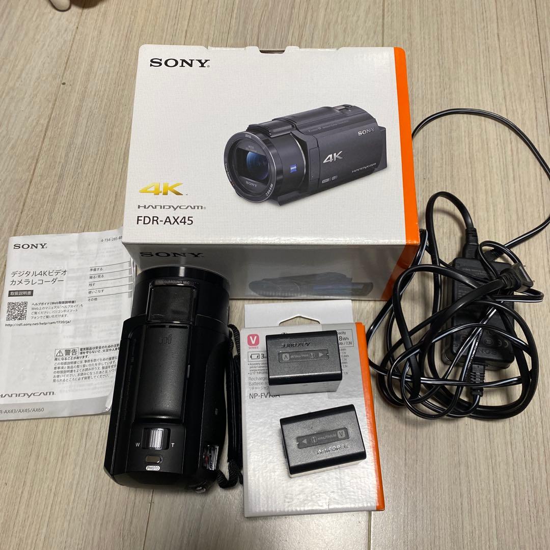 SONY FDR-AX45 4Kビデオカメラ 本体と付属品と箱 Amazon | SONY(ソニー) 4K ビデオカメラ Handycam FDR-AX45(2018年