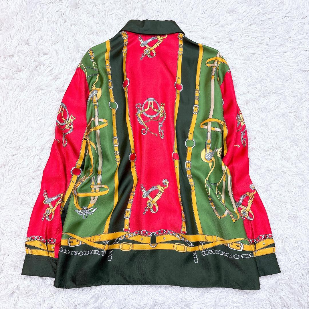 希少モデル【極美品】グッチ 総柄シルクシャツ GGマーモント 大きい