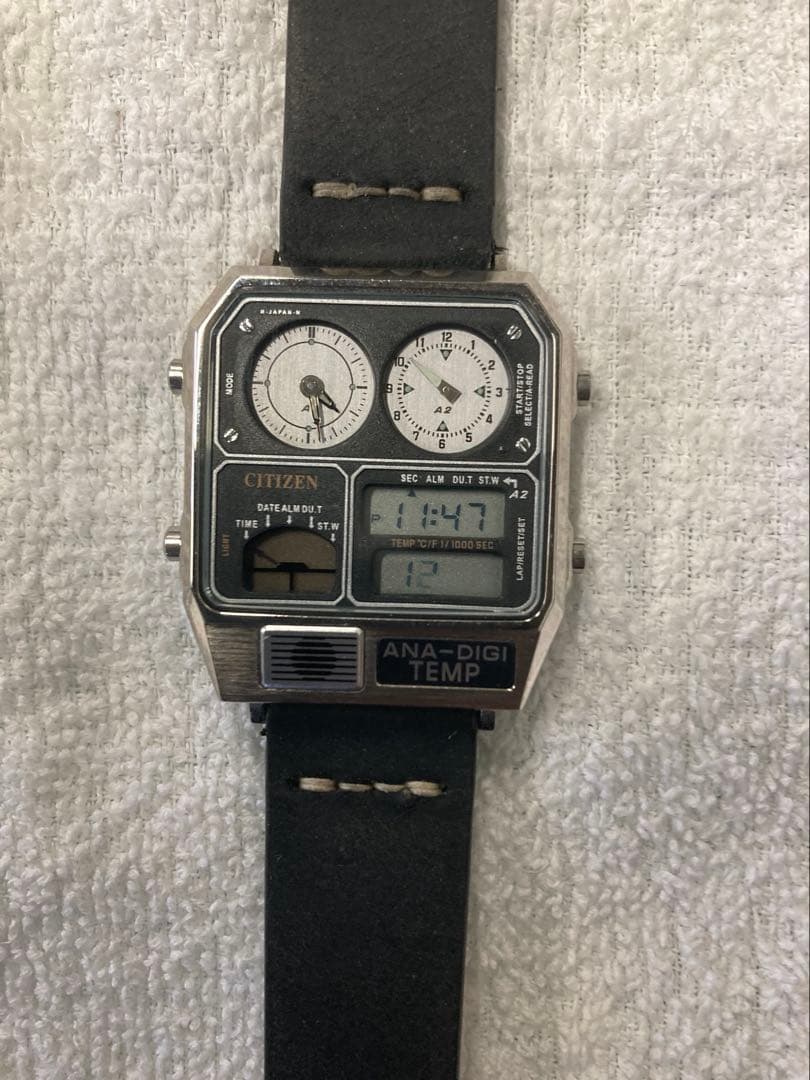 シチズン　アナデジテンプ　社外革ベルト CITIZEN シチズン 対応】MOD SCOTCH GUARD LEATHER STRAP スコッチ