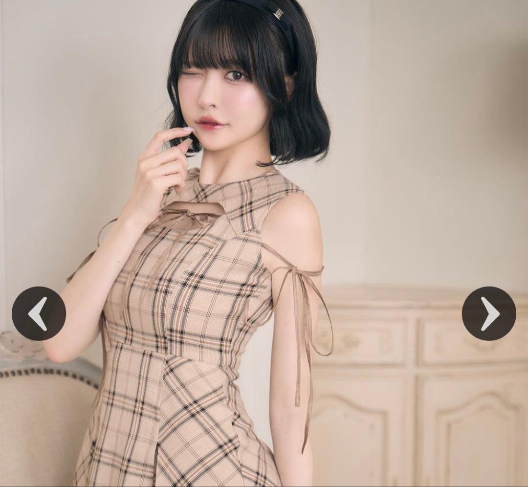 フロントオープンチェックミニワンピ - メルカリ