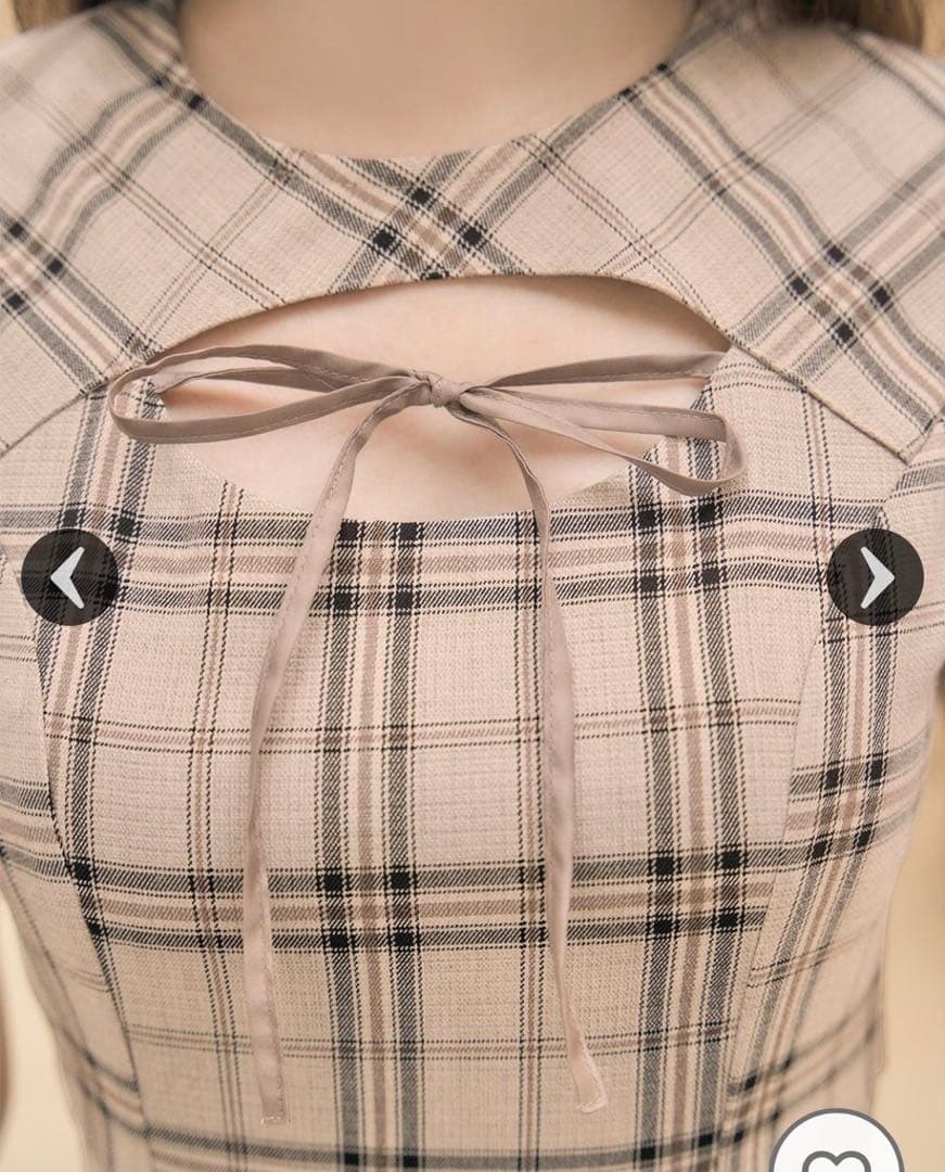 フロントオープンチェックミニワンピ - メルカリ