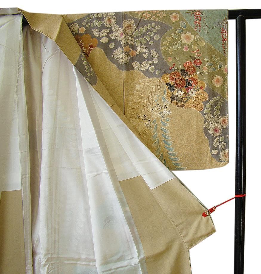 値下げ交渉OK！極上ちりめん地 辻が花 金彩染 訪問着 正絹 B941