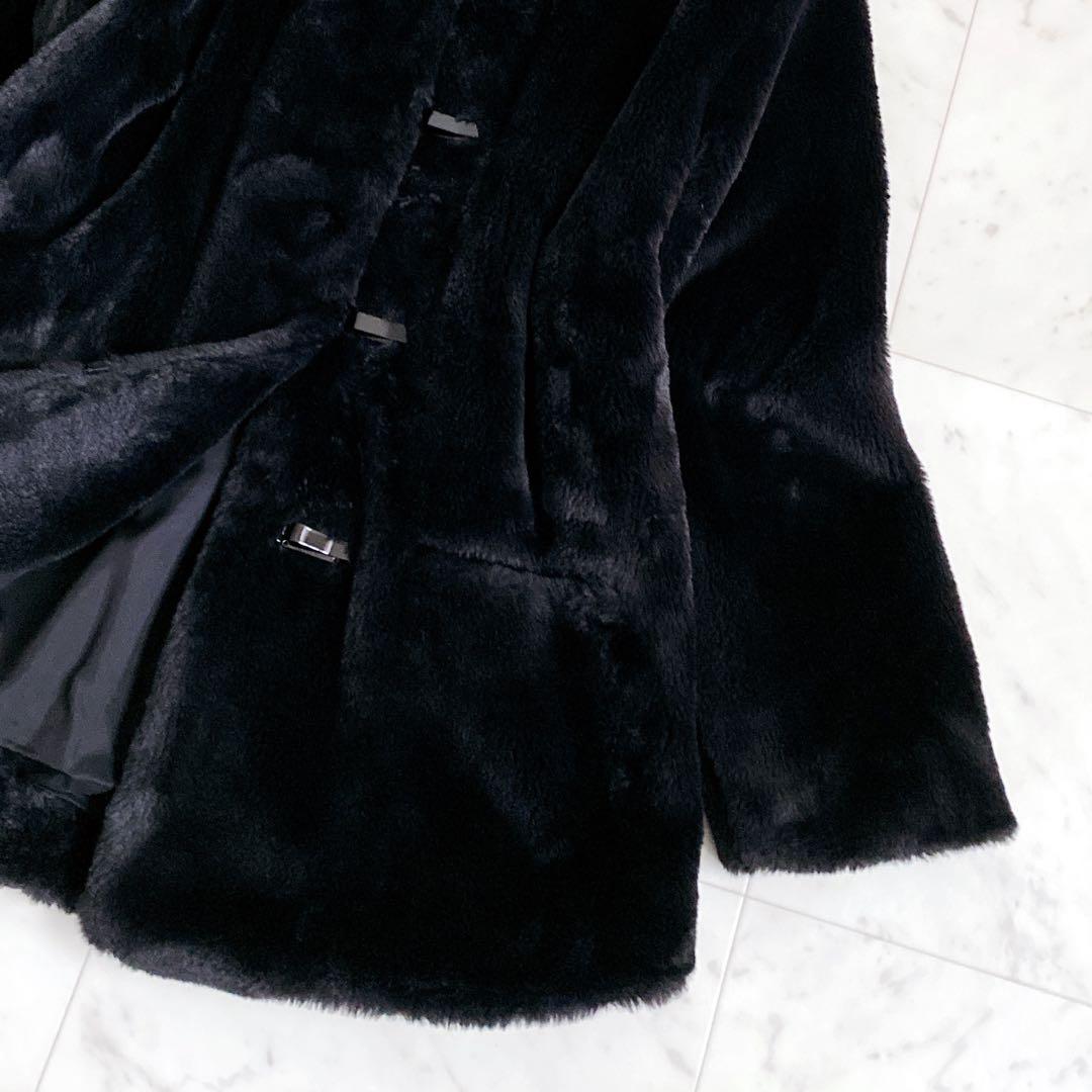 美品✨agnès b. アニエスベー エコファーコート ブラック M - メルカリ