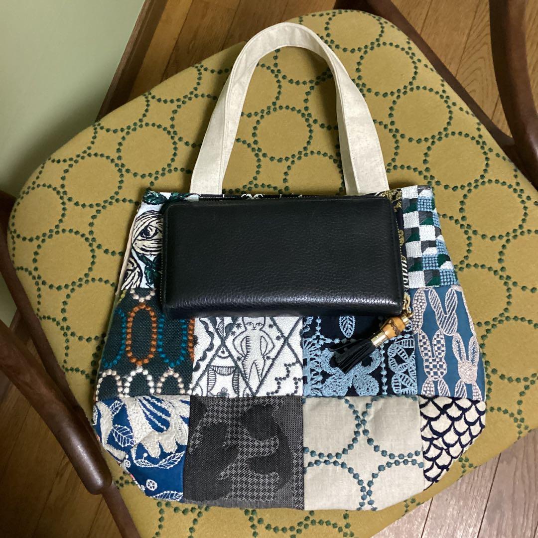 ミナペルホネン パッチワークふっくらまるみのトートバッグハンドメイド
