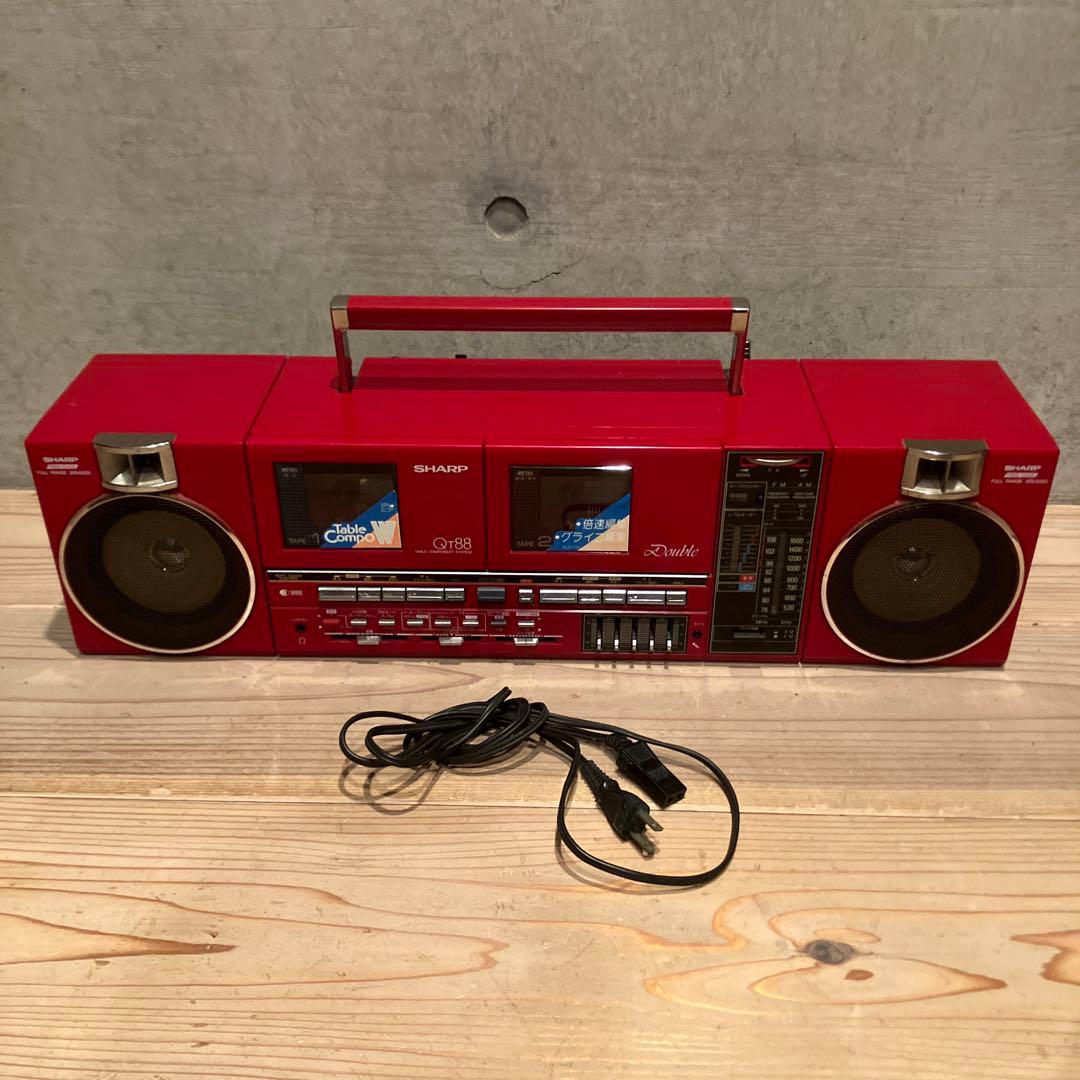 SHARP QT-88 MK Ⅱ　 ダブルラジカセ 昭和レトロ　希少　昭和家電 ☆ジャンク☆SHARP QT-88 ダブルカセットラジカセ 昭和レトロ - メルカリ