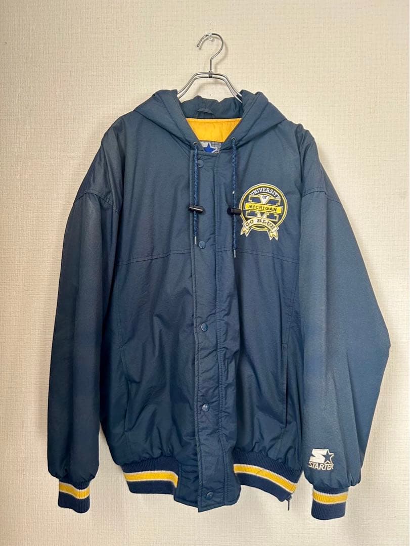 STARTER フーディージャケット ミシガン・ウルヴァリンズ 紺/黄 M