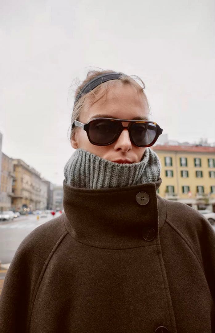 ZARA ソフトハイネックベルトコート ブラウン Sサイズ - メルカリ