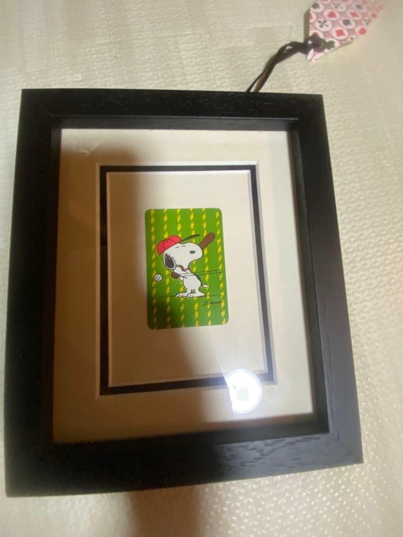 スヌーピー ヴィンテージカード フレーム付き スヌーピー 木製ピクチャーカード 葛飾北斎 神奈川沖浪裏 | hmm, by