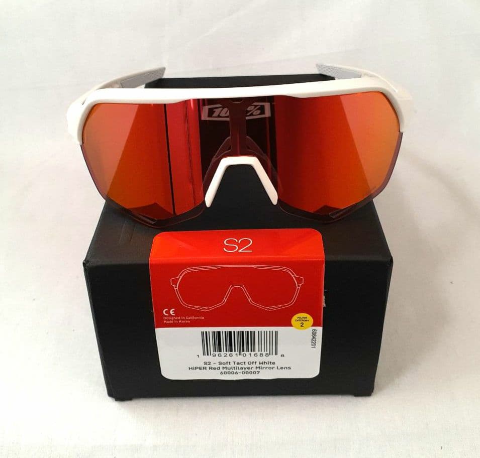 100% S2 ホワイト レッド ワンハンドレッド サングラス - メルカリ