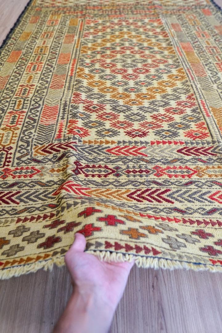 アフガニスタン オールド キリム 手織り絨毯 175×124cm トライバル