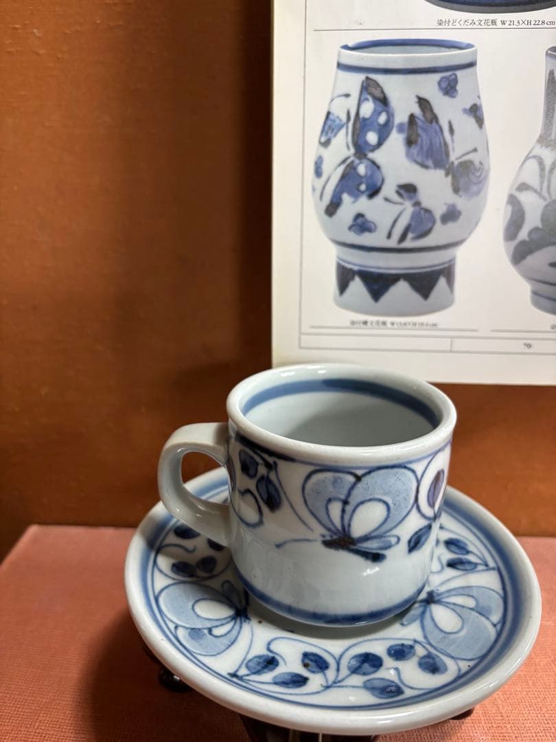 大英博物館日本人初個展鬼才澤田痴陶人作染付飛蝶