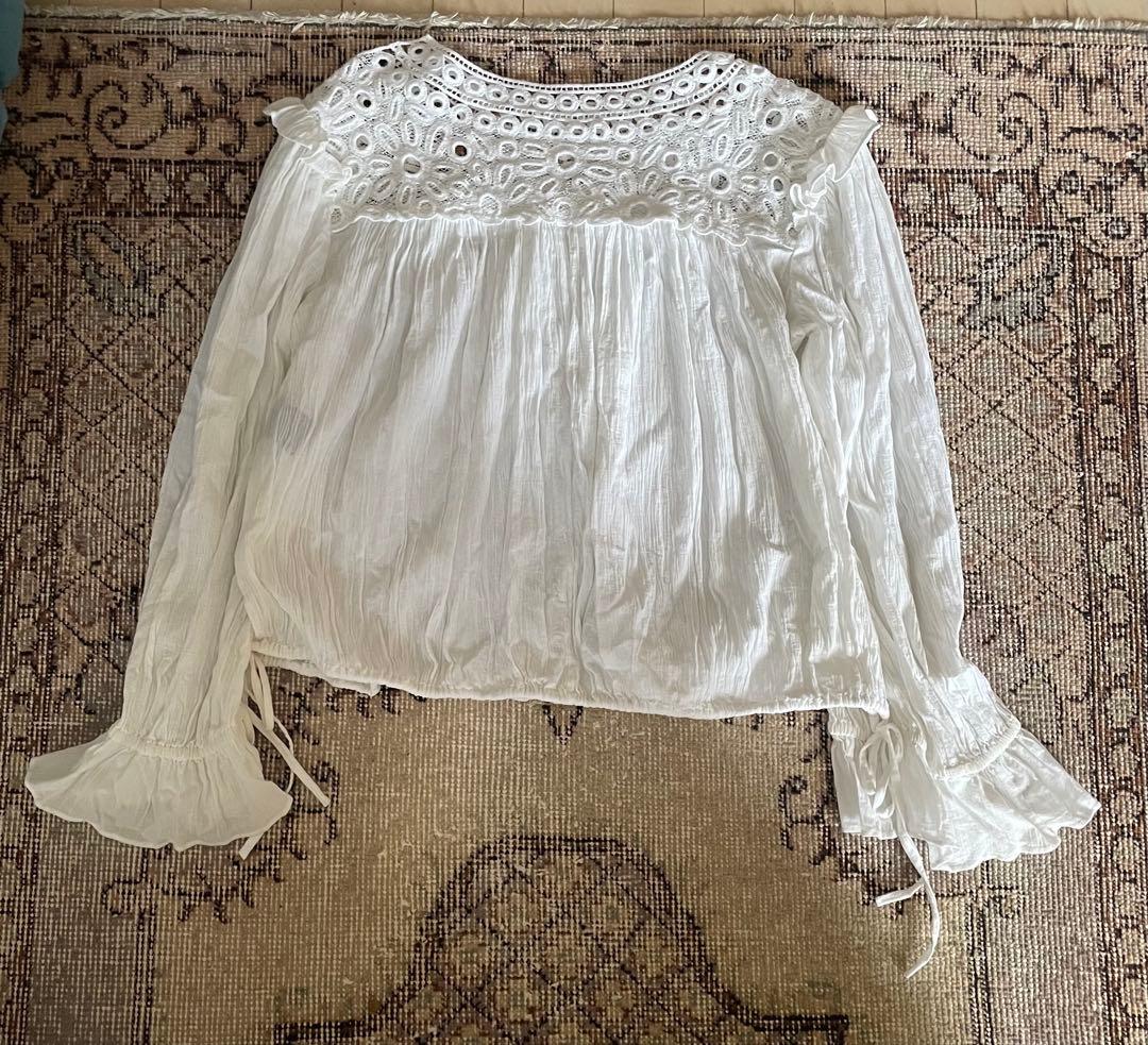 イザベルマランエトワール 白 レース フリル ブラウス - メルカリ