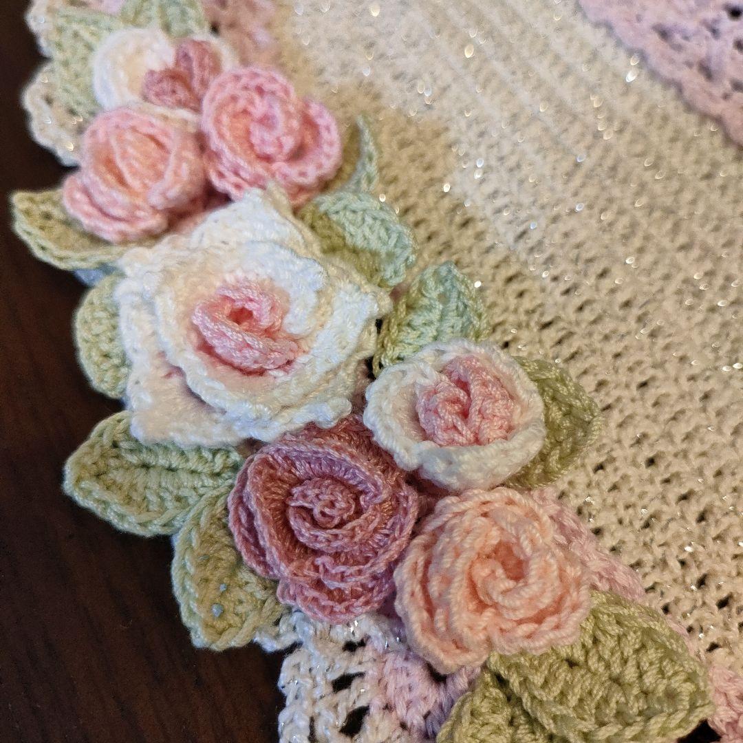 kiki☆様専用 ハンドメイド レース編み 楕円形 お花のドイリー（1枚