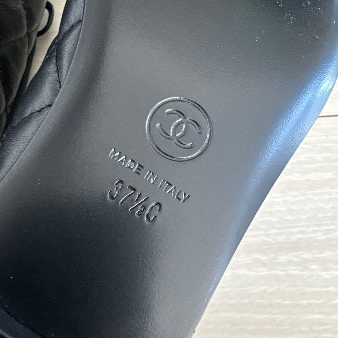 【新品未使用】CHANEL シャネル　ブラック　バレエシューズ　37.5cm