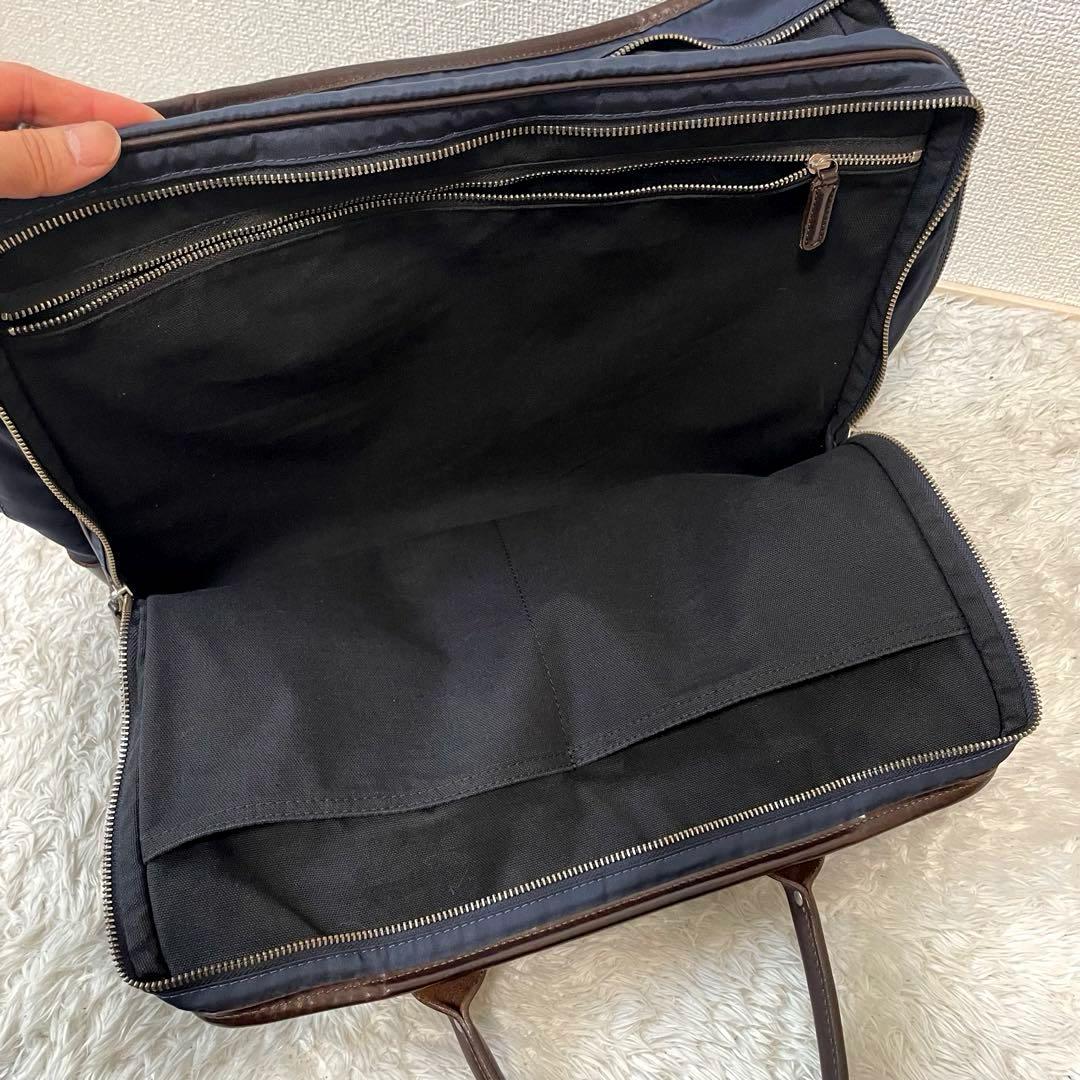 良品 フェリージ ビジネスバッグ1758 ネイビー✕ブラウン - メルカリ